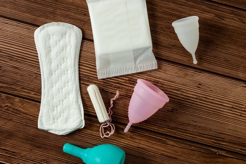 menstrual cups, sanitary ads and tampons